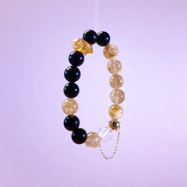 Golden Solaris  | Gold Obsidian&Golden Rutilated Quartz Healing Bracetet