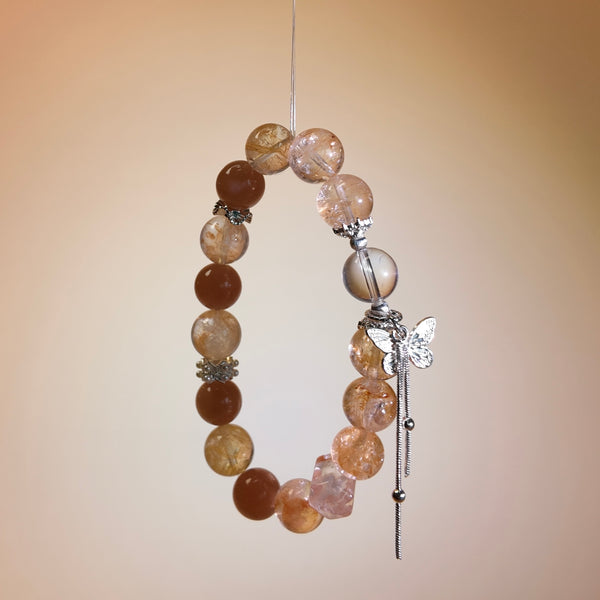 Solar Flare | Fire Quartz&Orange Moonstone Healing Bracelet——Creativity Accelerator