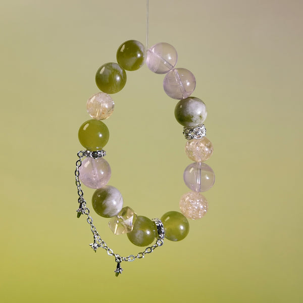 Jade Dew |  Serpentine Jade&Rose QuartzHealing Bracelet——Jadeite’s Humble Siste