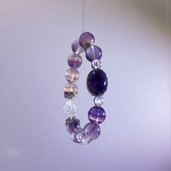 Dark Surge | Fluorite&Amethyst Healing Bracelet——"Where darkness cradles dormant light"